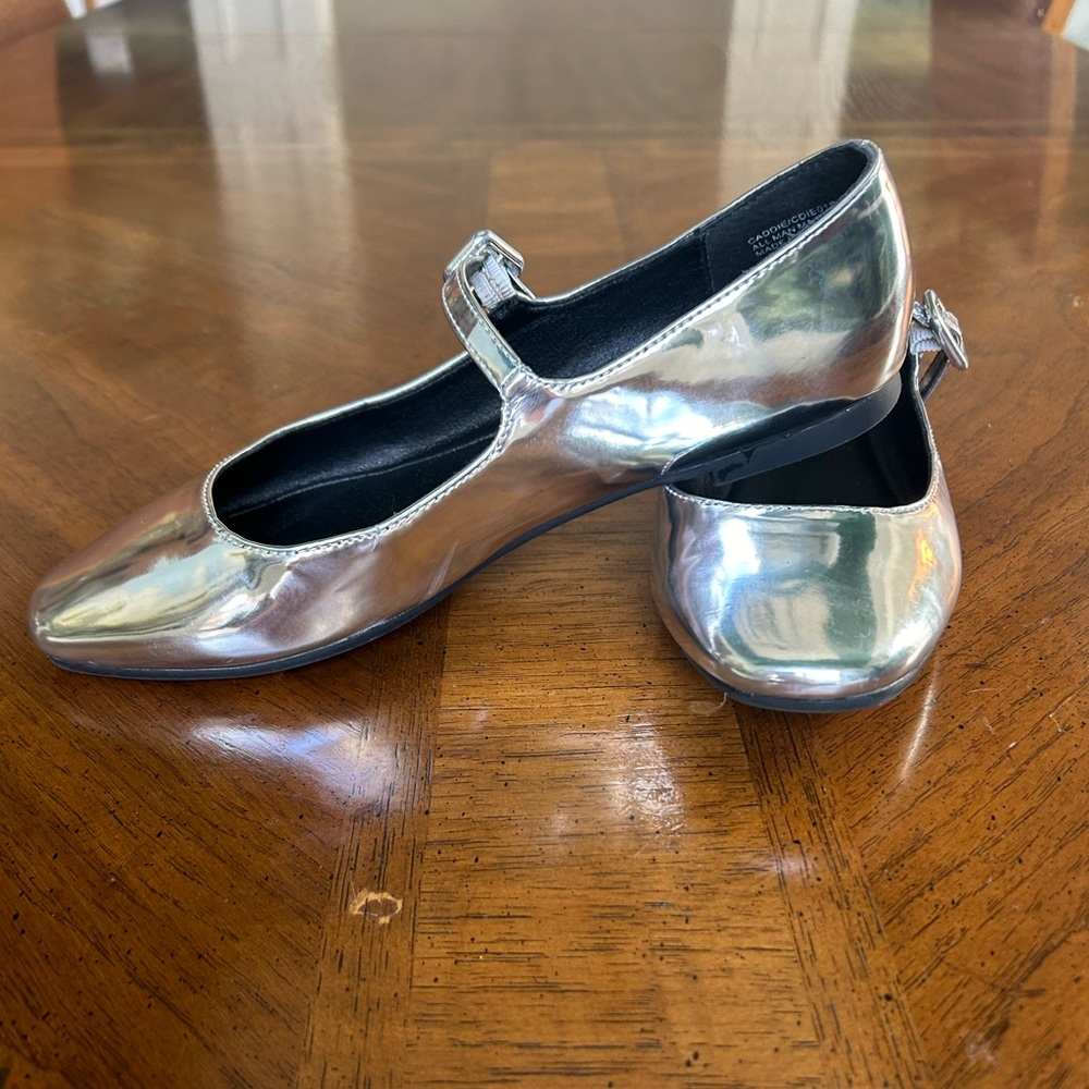 Chrome Mary Jane Flat